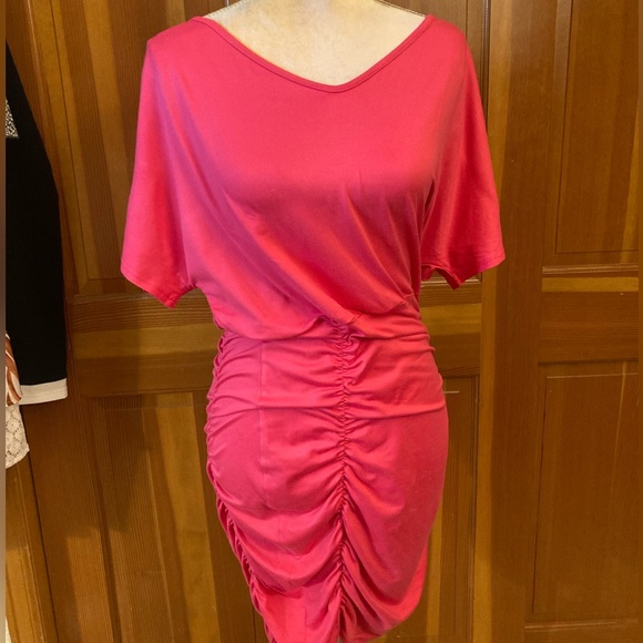Lavishly Paris Dresses & Skirts - Ruched Batwing Sleeve Bodycon Dress
